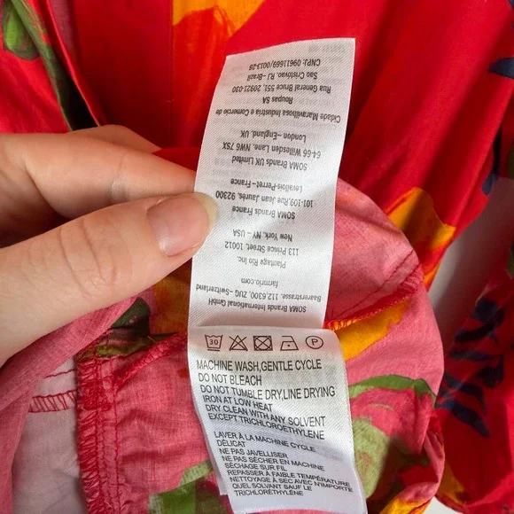 Farm Rio Tropical Fruit Printed Mini Shirt Dress Small Multicolor Belted Resort - Picture 10 of 13